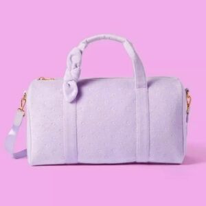 New STONEY CLOVER LANE X Target Heart Duffle Bag Weekender Tote Purple Pouch SCL